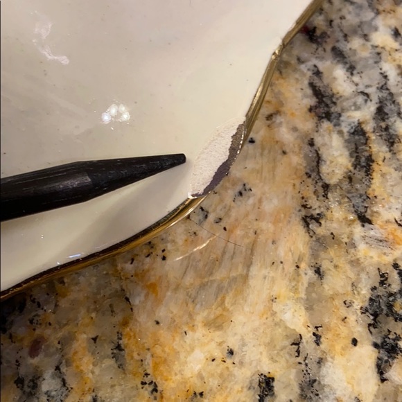 Vintage W. Germany maroon metallic striped bowl 10” - Picture 6 of 8